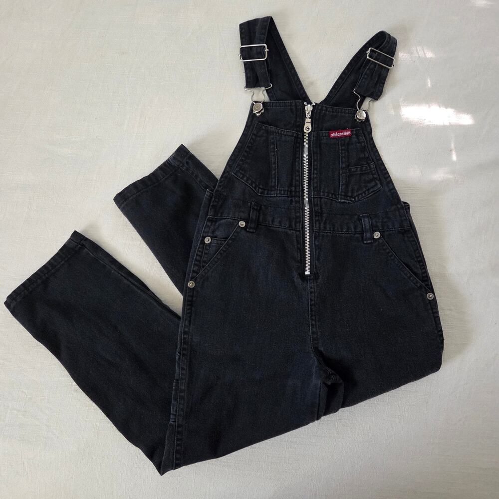 Vintage Black Denim Overalls kids 6/7